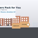 Do movers pack for you hero image with labeled boxes, tape roll, and Brooklyn brownstones for Buy The Hour Movers