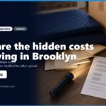 Image of moving supplies and paperwork, highlighting hidden costs of moving in Brooklyn. Features a flashlight illuminating a document with keys and packing materials, emphasizing planning and organization for a successful move.