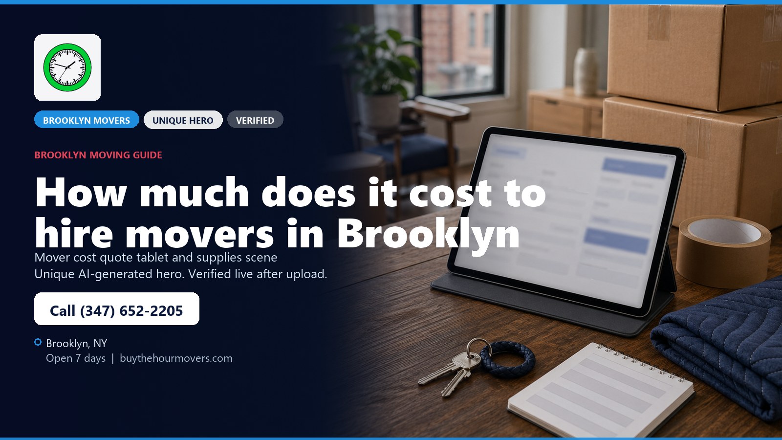 How much does it cost to hire movers in Brooklyn? unique hero image for Buy The Hour Movers in Brooklyn