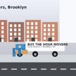 Local movers in Brooklyn loading a truck near brownstones, Buy The Hour Movers Brooklyn