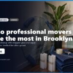 Professional movers in Brooklyn face challenges with difficult items, featuring a closeup of wrapped glass and protective materials. The image highlights the importance of proper item protection during moves, showcasing tools and packing blankets used for safe transportation.